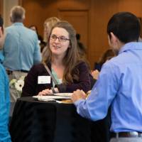 people discuss over food